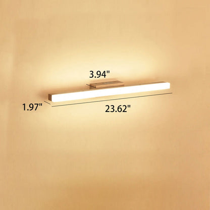 Nordic Minimalist Wooden Long Strip Vanity Light LED Wall Sconce Lamp