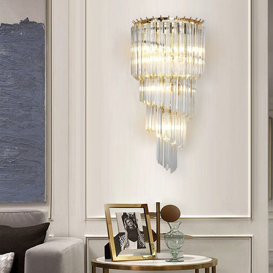 Modern Luxury Crystal Four Layers 4-Light Wall Sconce Lamp