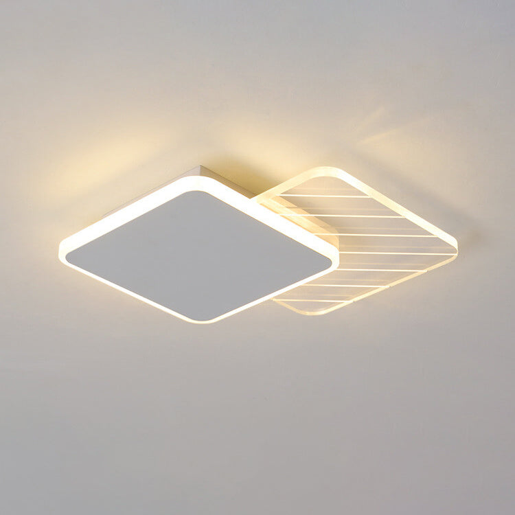 Modern Light Luxury Geometry Iron Acrylic LED Flush Mount Lighting