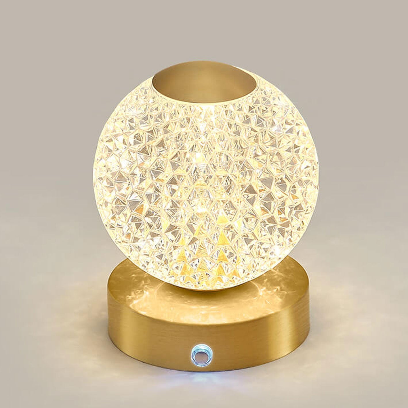 Modern Luxury Brass Acrylic Round Ball LED Table Lamp