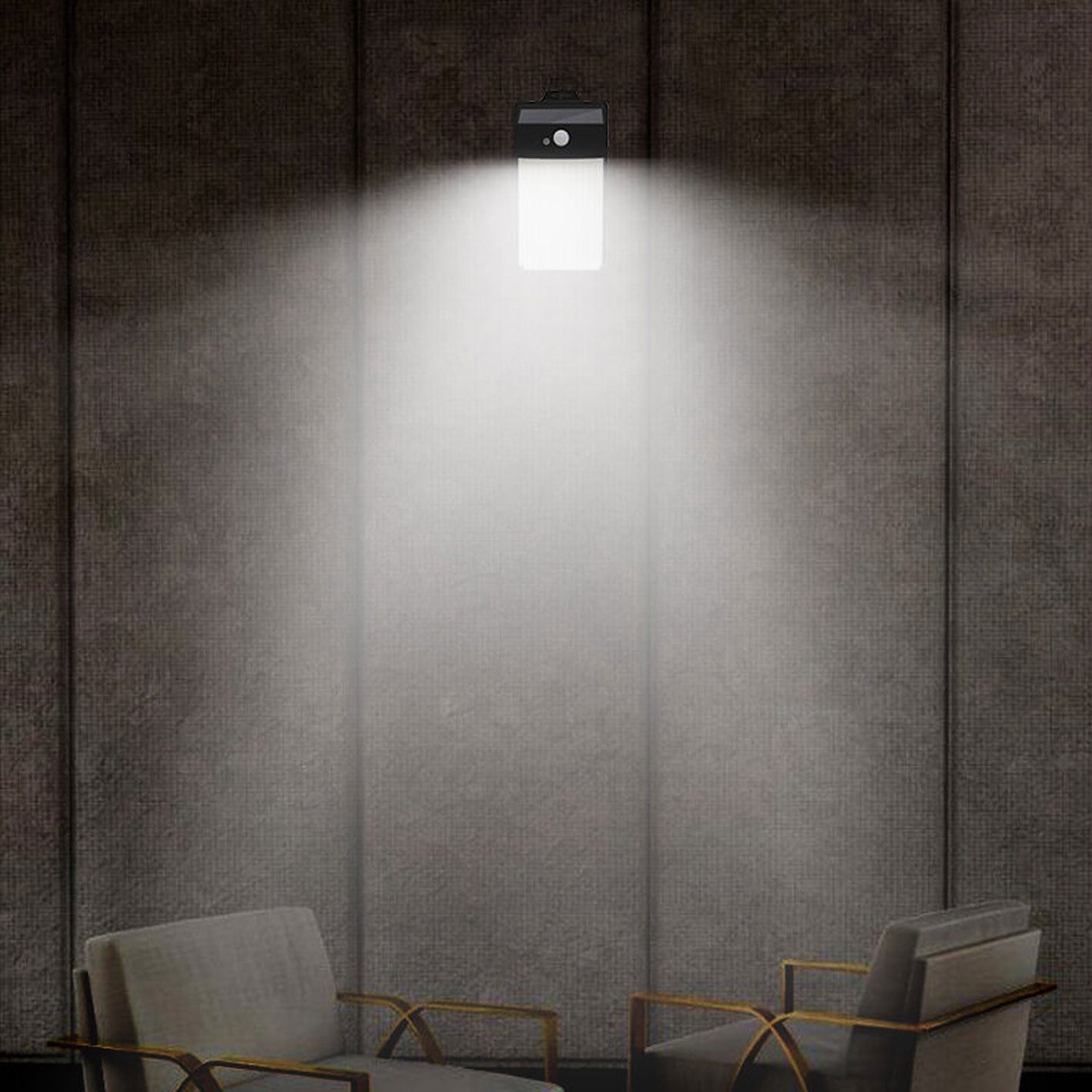 Solar Sensor Square LED Outdoor Garden Wall Sconce Lamp