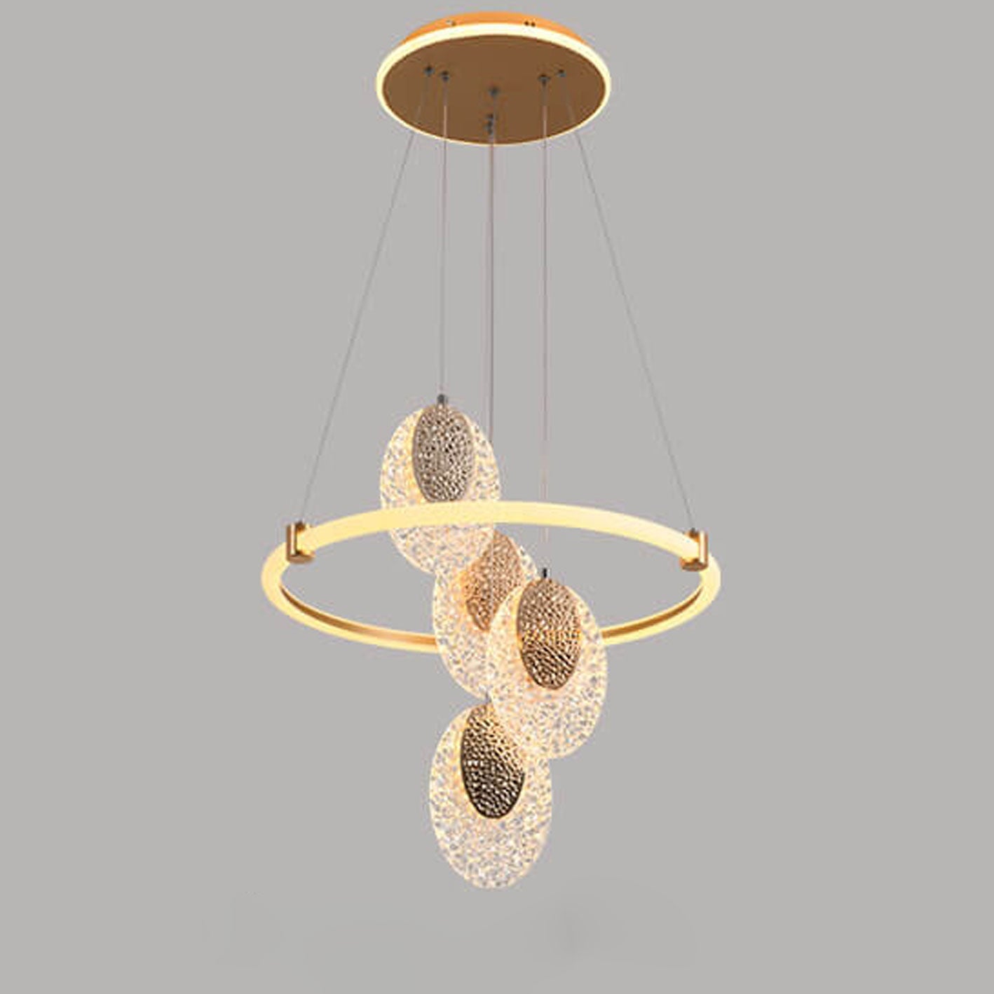 Nordic Light Luxury Wrought Iron LED Island Light 3/4-Light Chandelier