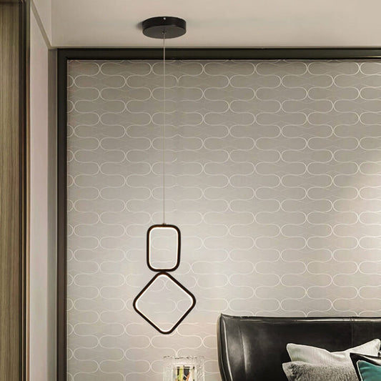 مصباح LED معلق على شكل حلقة هندسية من الحديد بتصميم إسكندنافي بسيط 