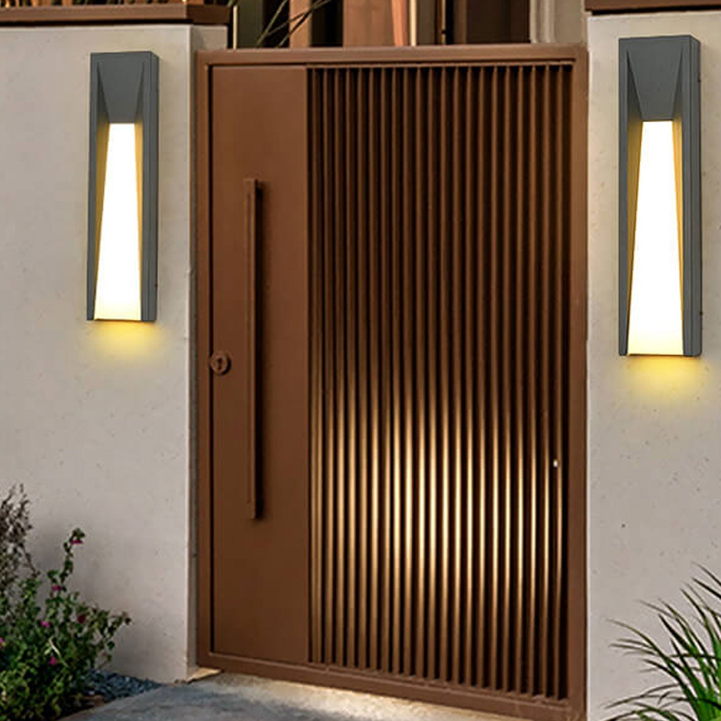 مصباح حائط LED خارجي بتصميم شريط بسيط مقاوم للماء 