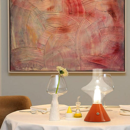 Nordic Retro High Boron Glass USB Charging LED Night Light Table Lamp