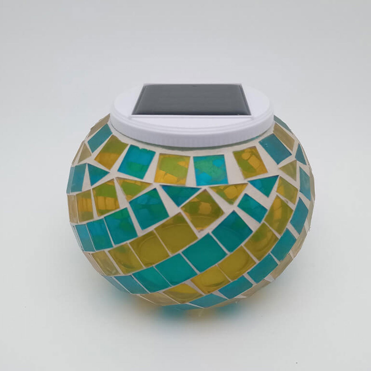 Solar Creative Stained Glass Spiral Pattern Design LED Outdoor Decorative Light