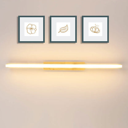 Nordic Minimalist Log Strip Vanity Light LED Wall Sconce Lamp