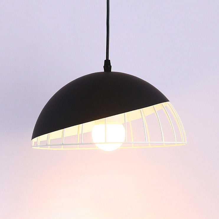 Nordic Macaron Aluminum 1-Light Wire Dome Cage Pendant Light