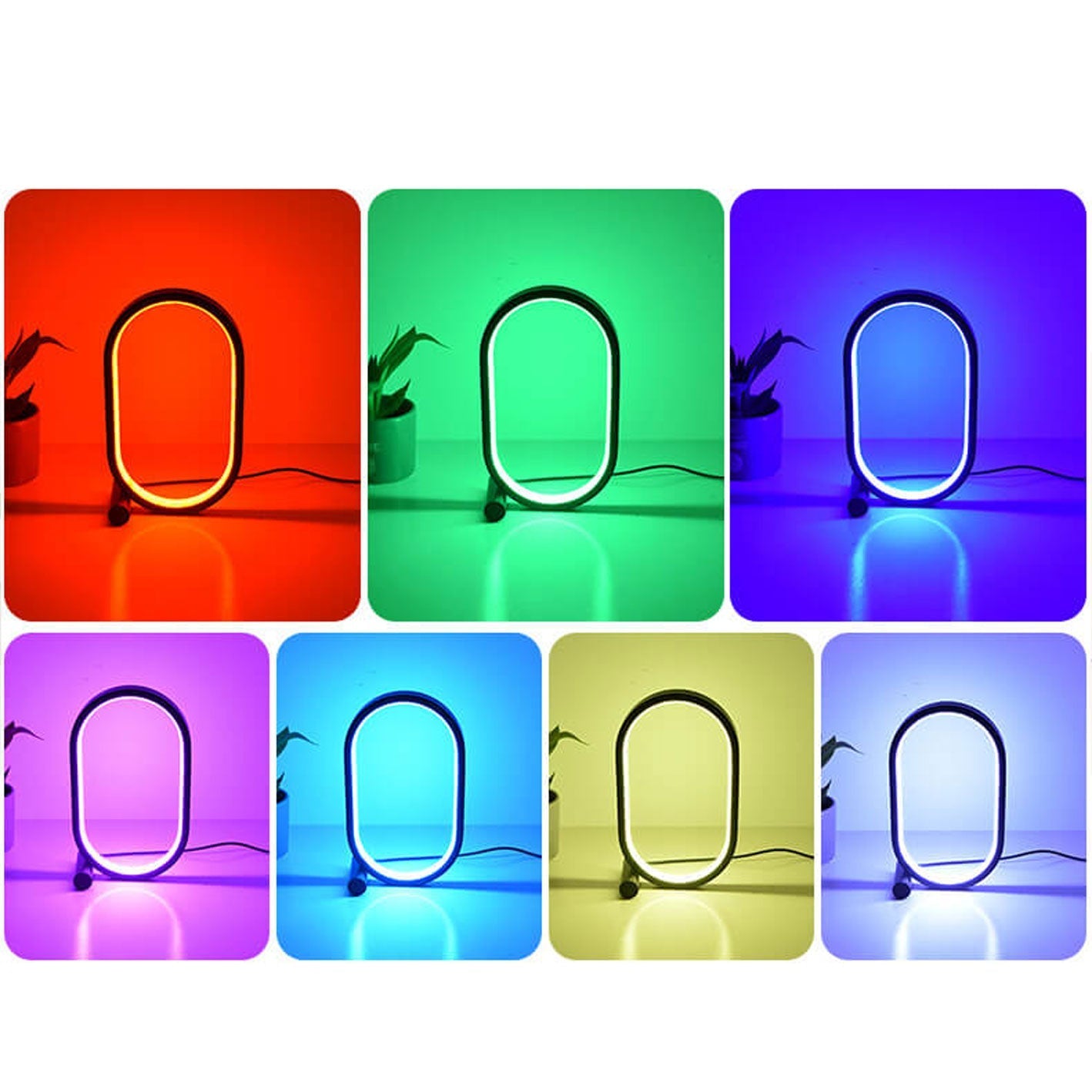 Creative Simple Oval USB LED Night Light Table Lamp