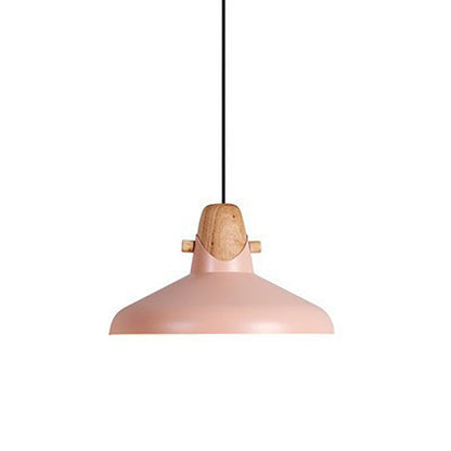 Nordic Minimalist Macaron Solid Color Ironwood 1-Light Pendant Light