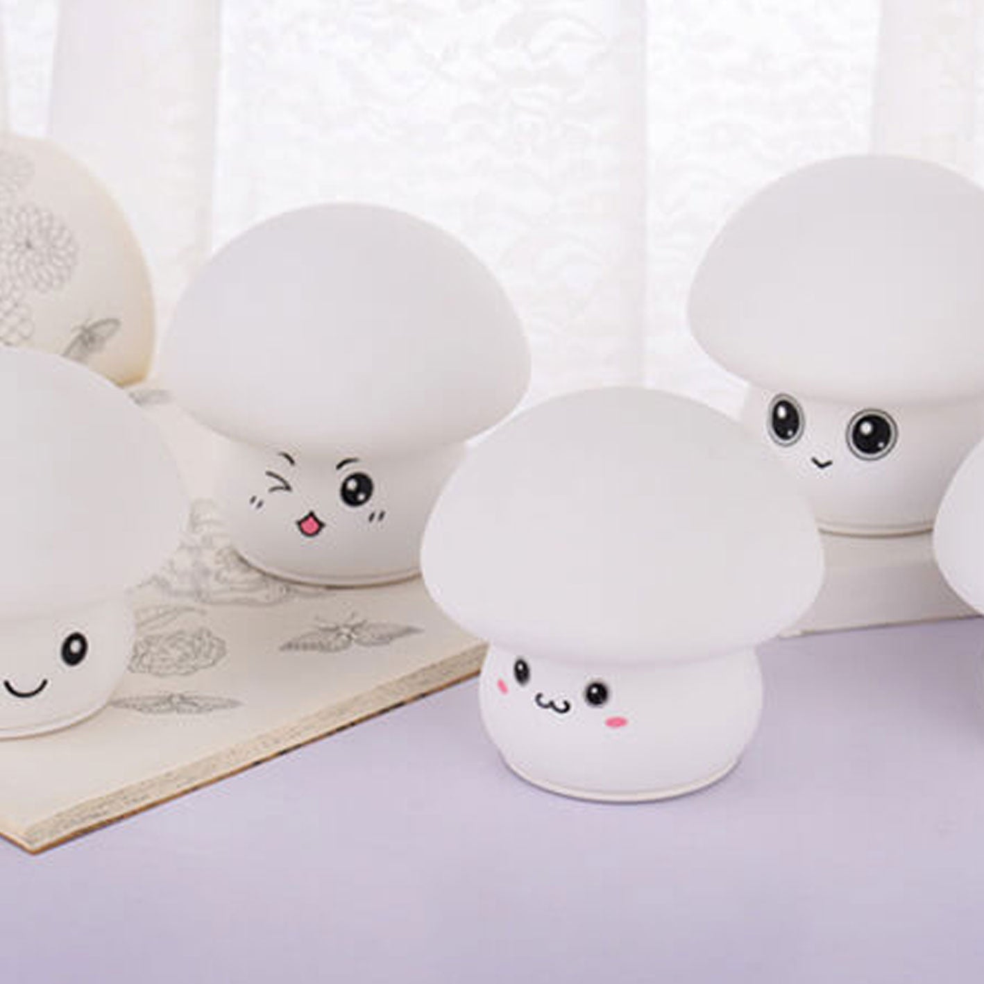 Creative Cartoon Mushroom Silicone Night Light LED Table Lamp