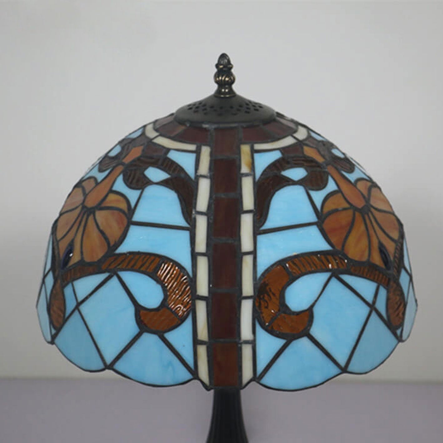 European Tiffany Stained Glass 1-Light Mediterranean Table Lamp
