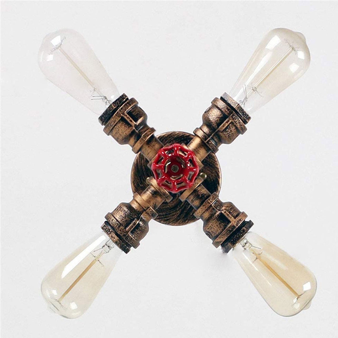 Industrial Retro Wrought Iron 4-Light Chandelier