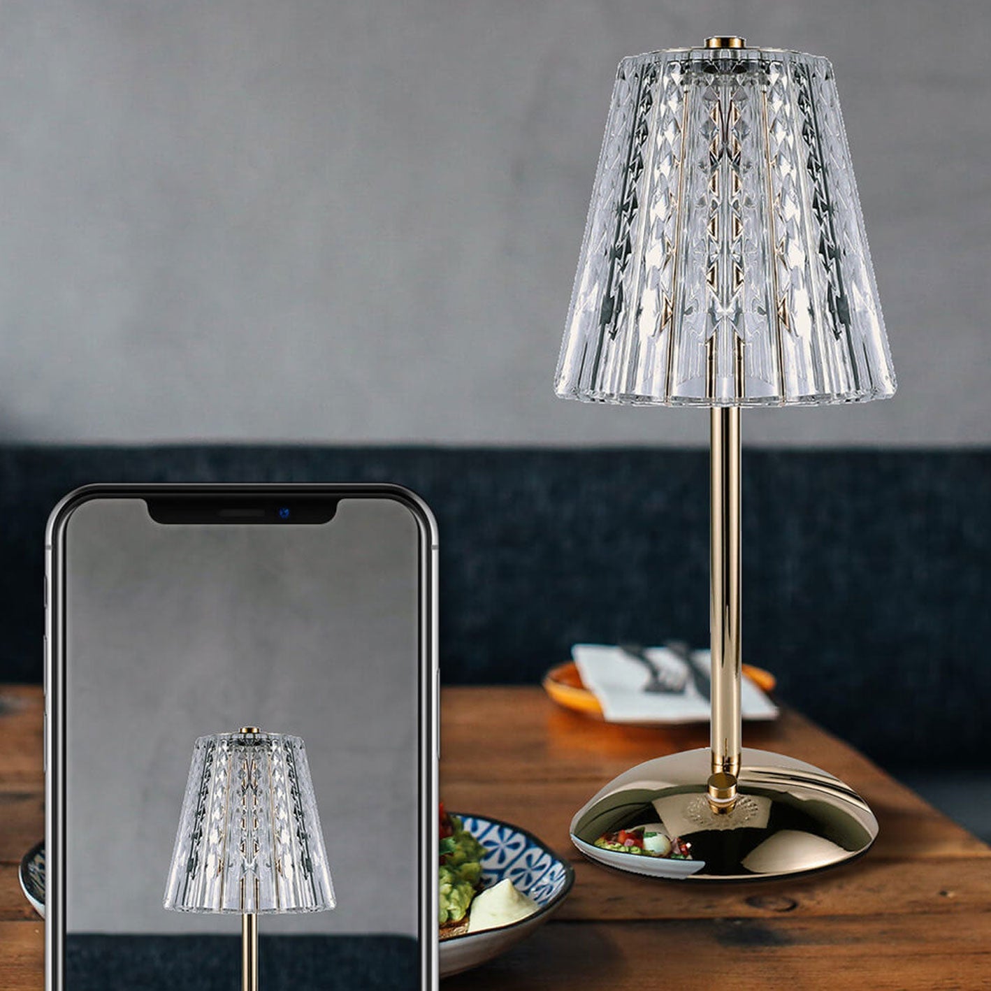 Nordic Light Luxury Aluminum Alloy USB Charging LED Night Light Table Lamp