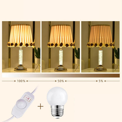 European Crystal Brightness Adjustable Remote Control 1-Light Table Lamp