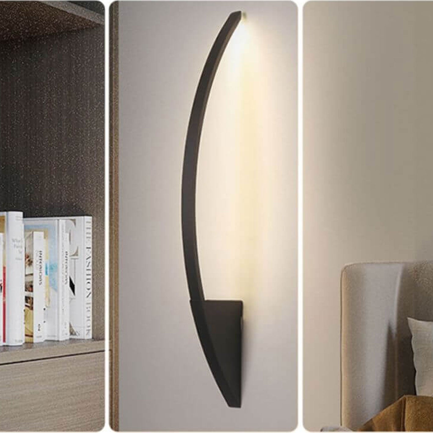 مصباح حائط LED من الحديد الأكريليكي بتصميم قوسي بسيط على الطراز الاسكندنافي 
