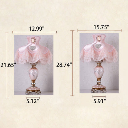 European-style Rustic Lace Resin 1-Light Table Lamp