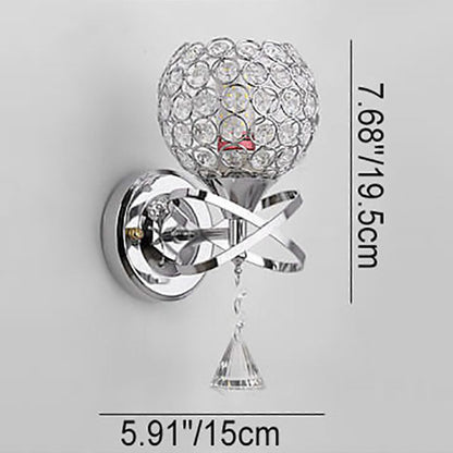 Contemporary Creative Crystal Ball 1- Light Wall Sconce Lamp For Living Room