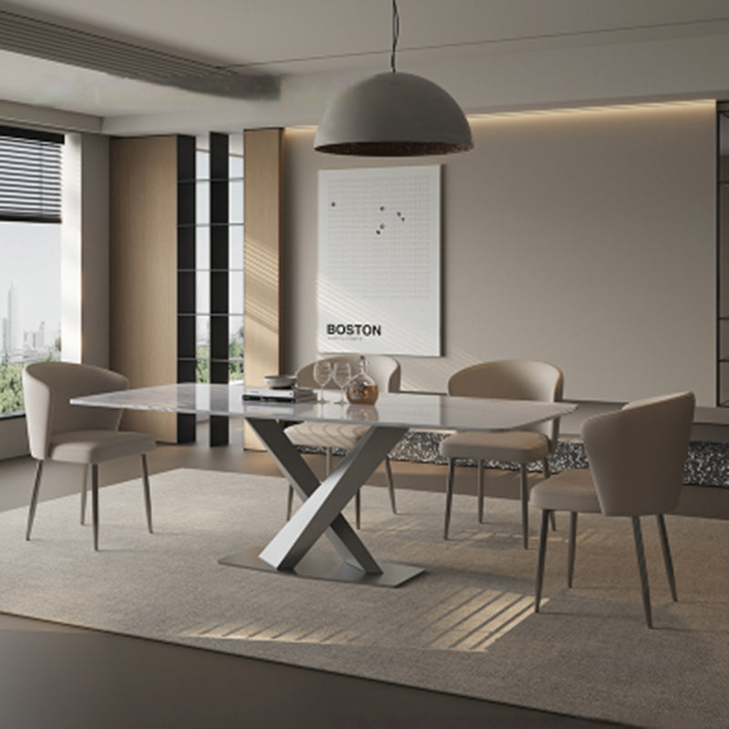 Contemporary Luxury Square Upholstered Microfiber Leather Carbon Steel Dining Chair Curved Backrest For Dining Room