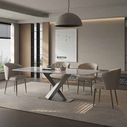 Contemporary Luxury Square Upholstered Microfiber Leather Carbon Steel Dining Chair Curved Backrest For Dining Room