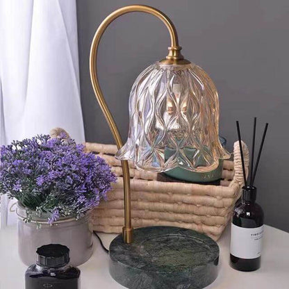 Modern Suzutan Glass Marble Base 1-Light Melting Wax Table Lamp