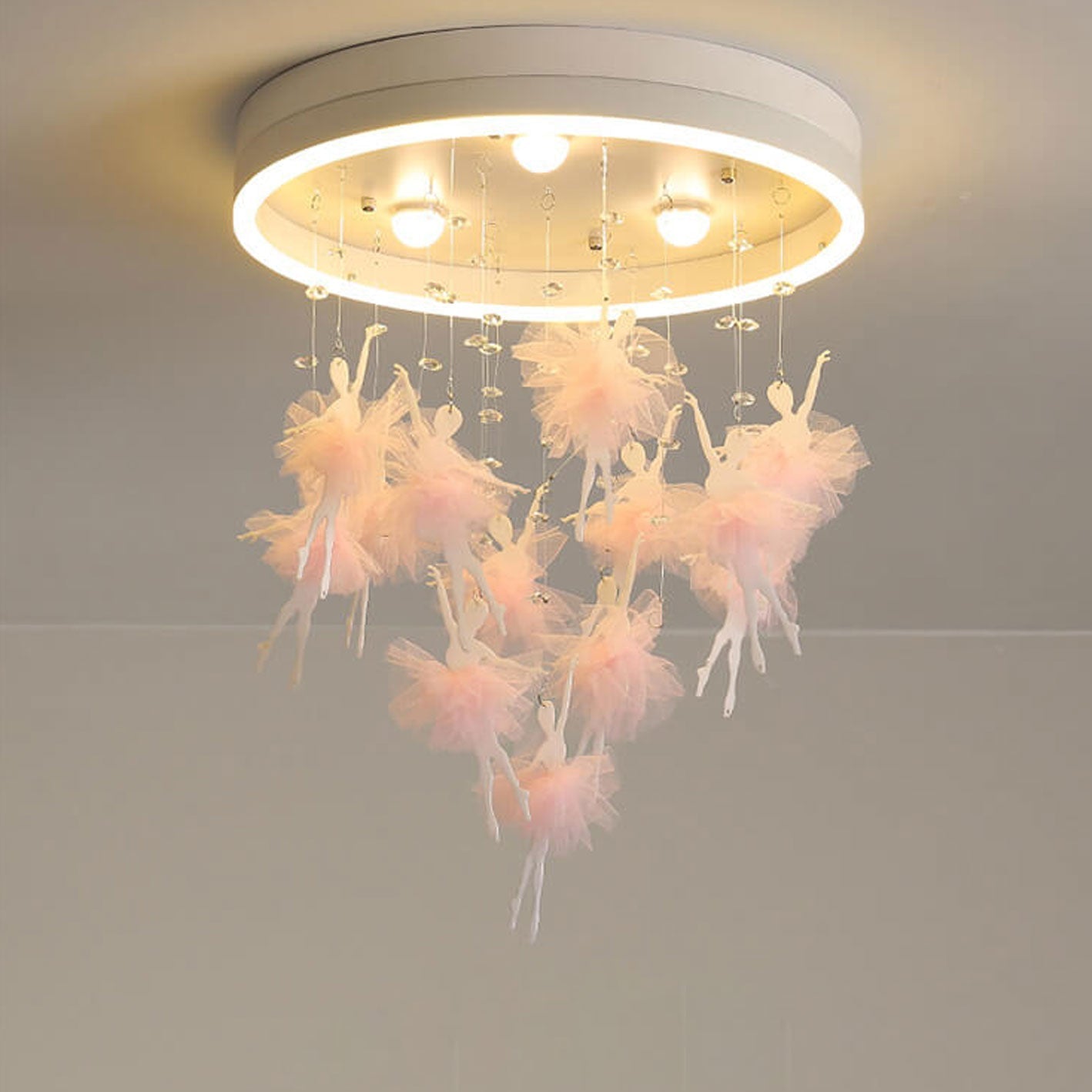 Modern Creative Cartoon Round Bird / Skirt Hanging LED Flush Mount Ceiling Light