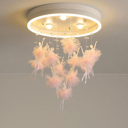 Modern Creative Cartoon Round Bird / Skirt Hanging LED Flush Mount Ceiling Light