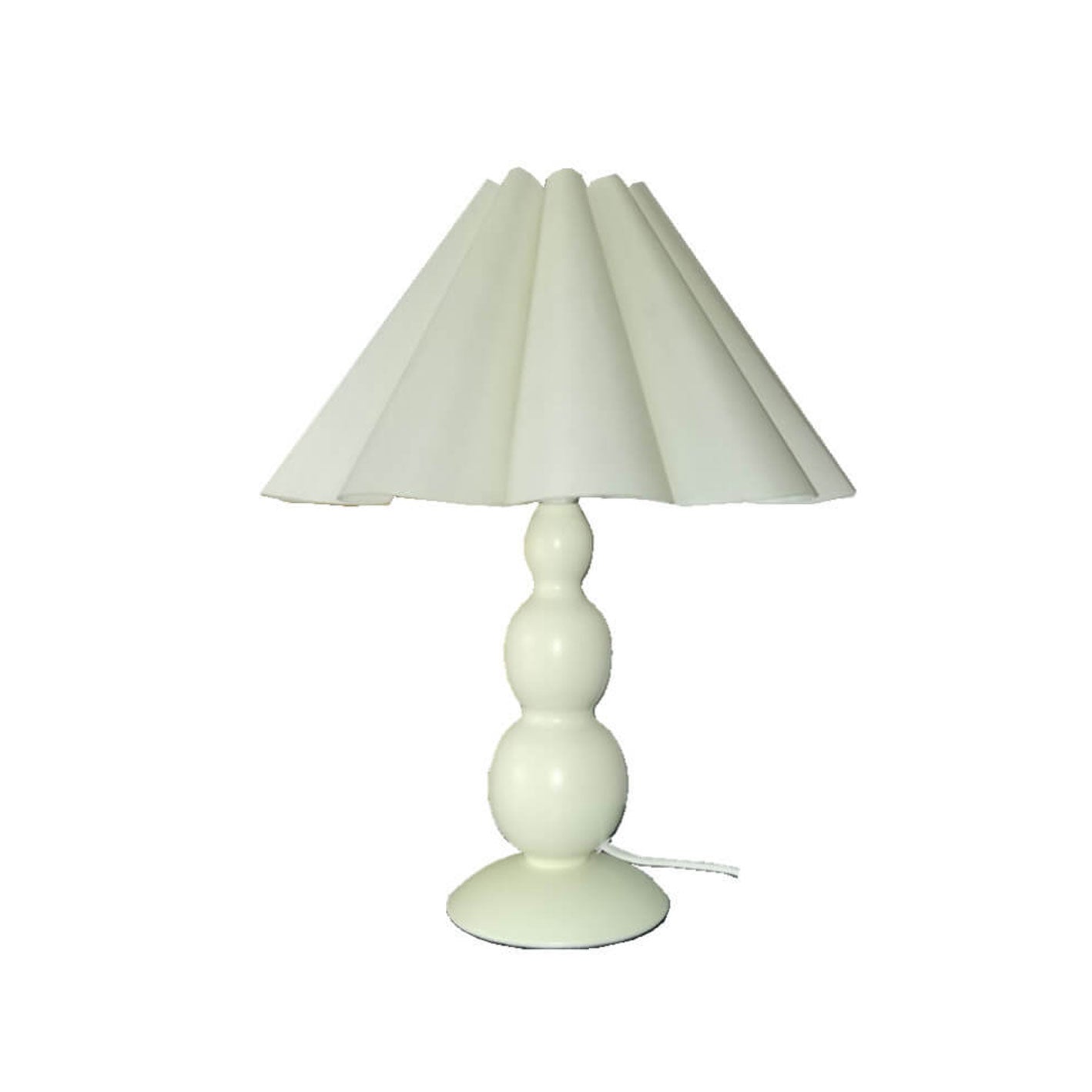 Vintage Petal Pleated Fabric Shade Gourd Base 1-Light Table Lamp