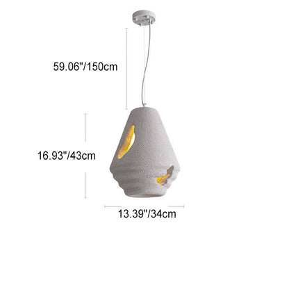 Modern Minimalist Creative Round Shell Cone Cream 1-Light Pendant Light
