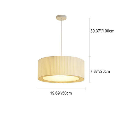 Contemporary Scandinavian Round Iron Acrylic Fabric 4/5 Light Pendant Light For Living Room