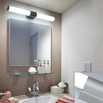 مصابيح حائطية بتصميم أسطواني عصري بسيط مع إضاءة أمامية LED للمرآة 