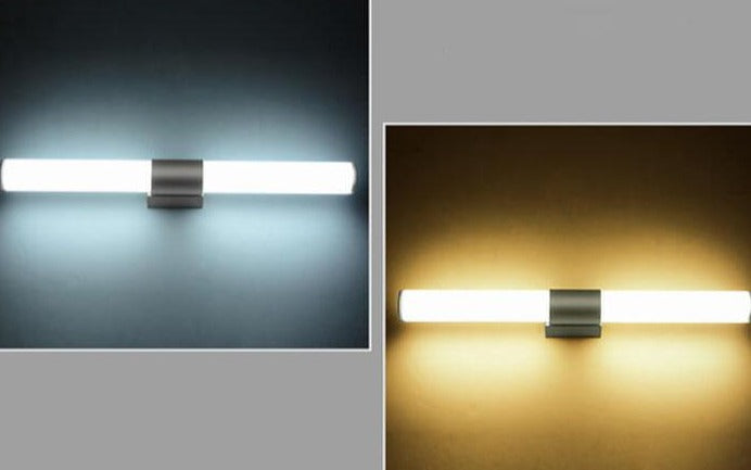 مصابيح حائطية بتصميم أسطواني عصري بسيط مع إضاءة أمامية LED للمرآة 