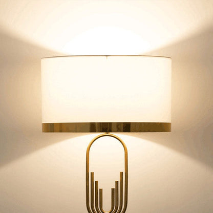 Modern Mid-Century Round Metal Fabric 1-Light Standing Floor Lamp For Living Room