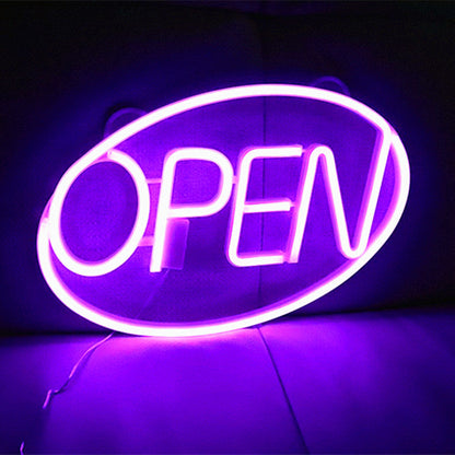 Modern Art Deco Waterproof PS OPEN LED Outdoor Hanging Neon Wall Sconce Lamp For Dining Room