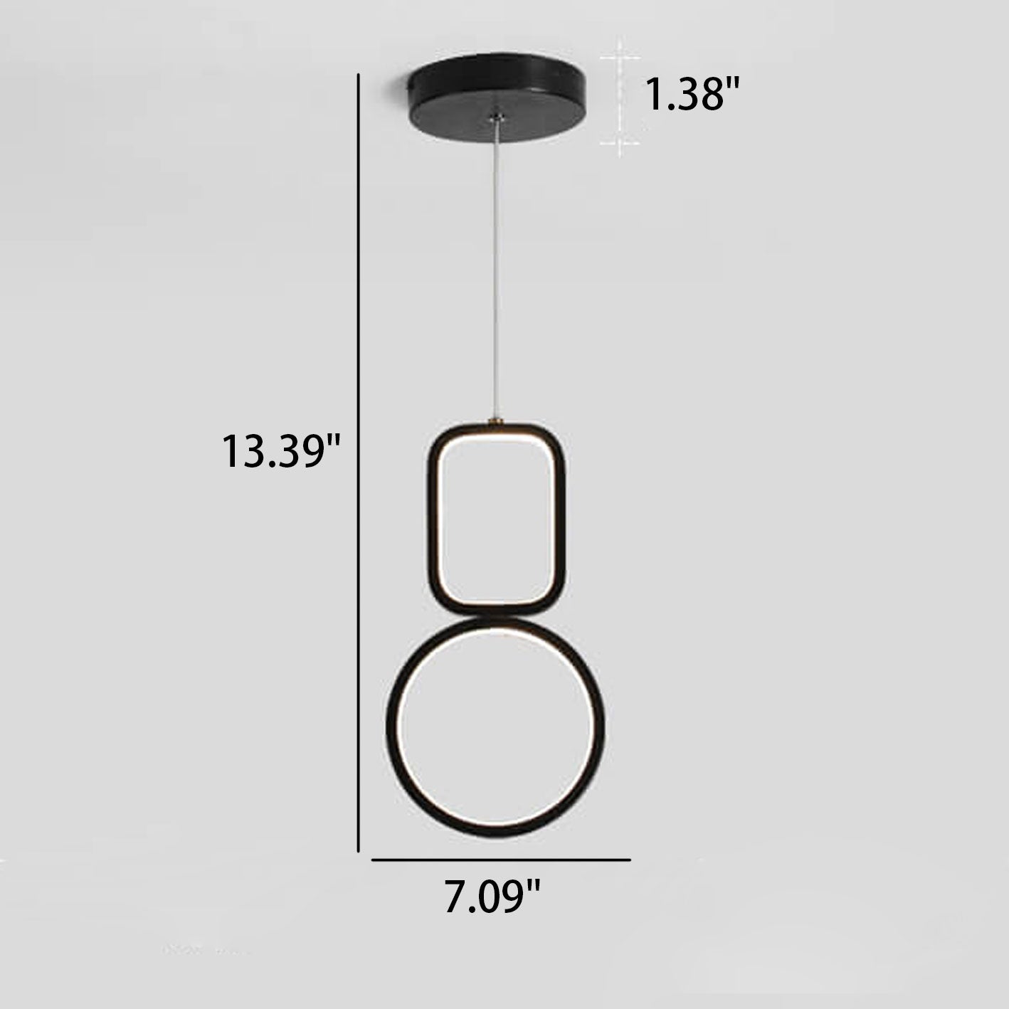 مصباح LED معلق على شكل حلقة هندسية من الحديد بتصميم إسكندنافي بسيط 