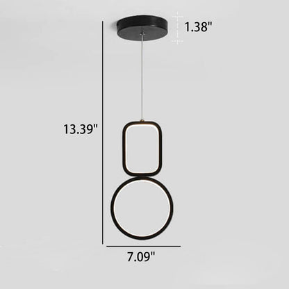 مصباح LED معلق على شكل حلقة هندسية من الحديد بتصميم إسكندنافي بسيط 