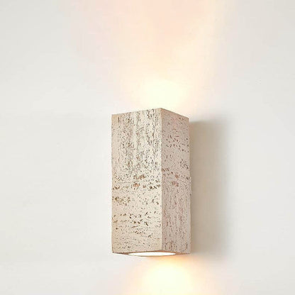 Retro Wabi-sabi Square Column Hand Sculpted LED Wall Sconce Lamp
