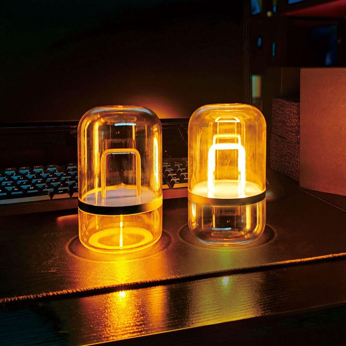 Modern Creative Clear PC Jar Induction LED Night Light Table Lamp