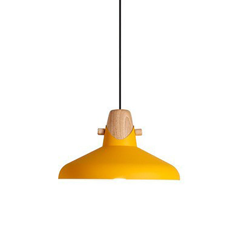 Nordic Minimalist Macaron Solid Color Ironwood 1-Light Pendant Light