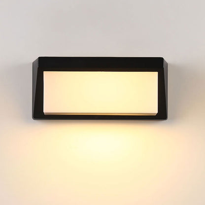 مصباح حائط LED خارجي مقاوم للماء بتصميم هندسي مربع حديث يعمل بالطاقة الشمسية 