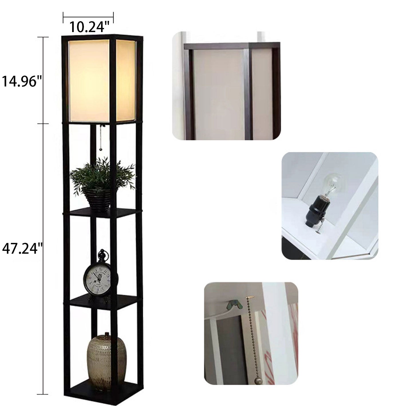 Creative Shelf  Design Fabric Lampshade 1-Light Decorative Standing Floor Lamp