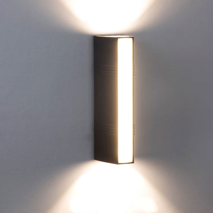 北欧風のシンプルな長方形の上下発光LED屋外壁取り付け用燭台ランプ