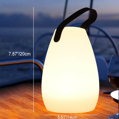 モダンでシンプルなプラスチック製ラウンドスクエアハンドLEDテーブルランプ（屋外パティオ用） 