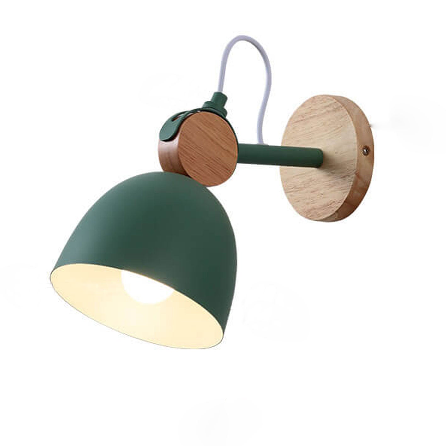 Nordic Macaron Dome Log 1-Light Rotatable Wall Sconce Lamp