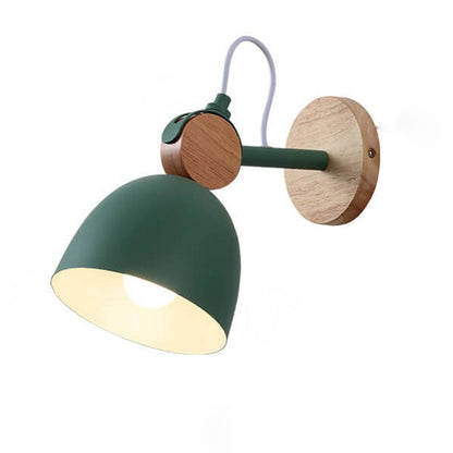 Nordic Macaron Dome Log 1-Light Rotatable Wall Sconce Lamp