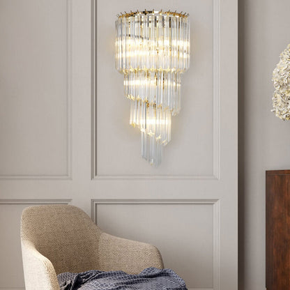 Modern Luxury Crystal Four Layers 4-Light Wall Sconce Lamp