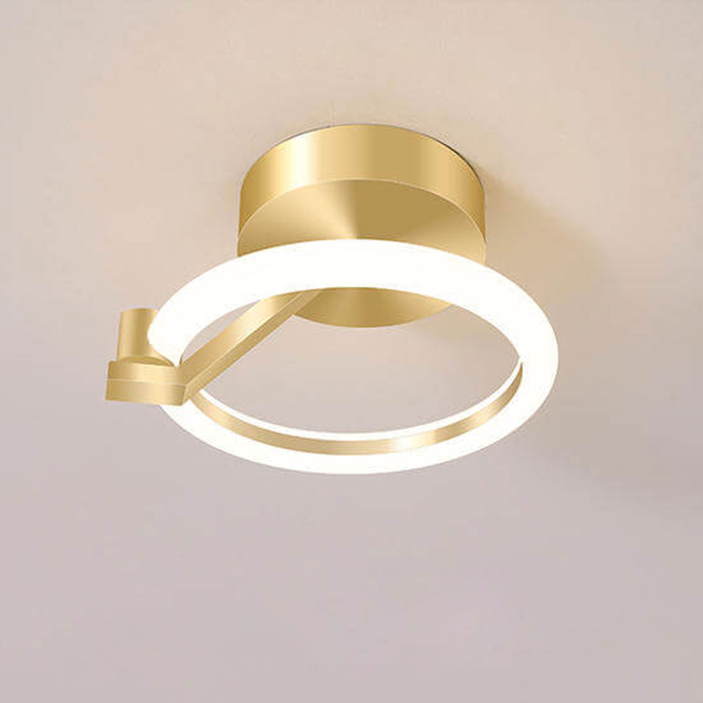 Modern Light Luxury Square Round Acrylic LED Semi-Flush Mount Ceiling Light