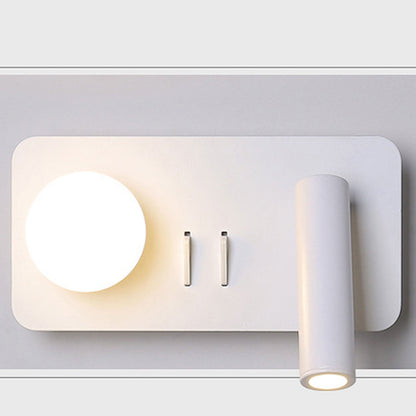 مصباح حائطي LED للقراءة مصنوع من الحديد الأكريليكي دائري/مربع بتصميم بسيط على الطراز الاسكندنافي 