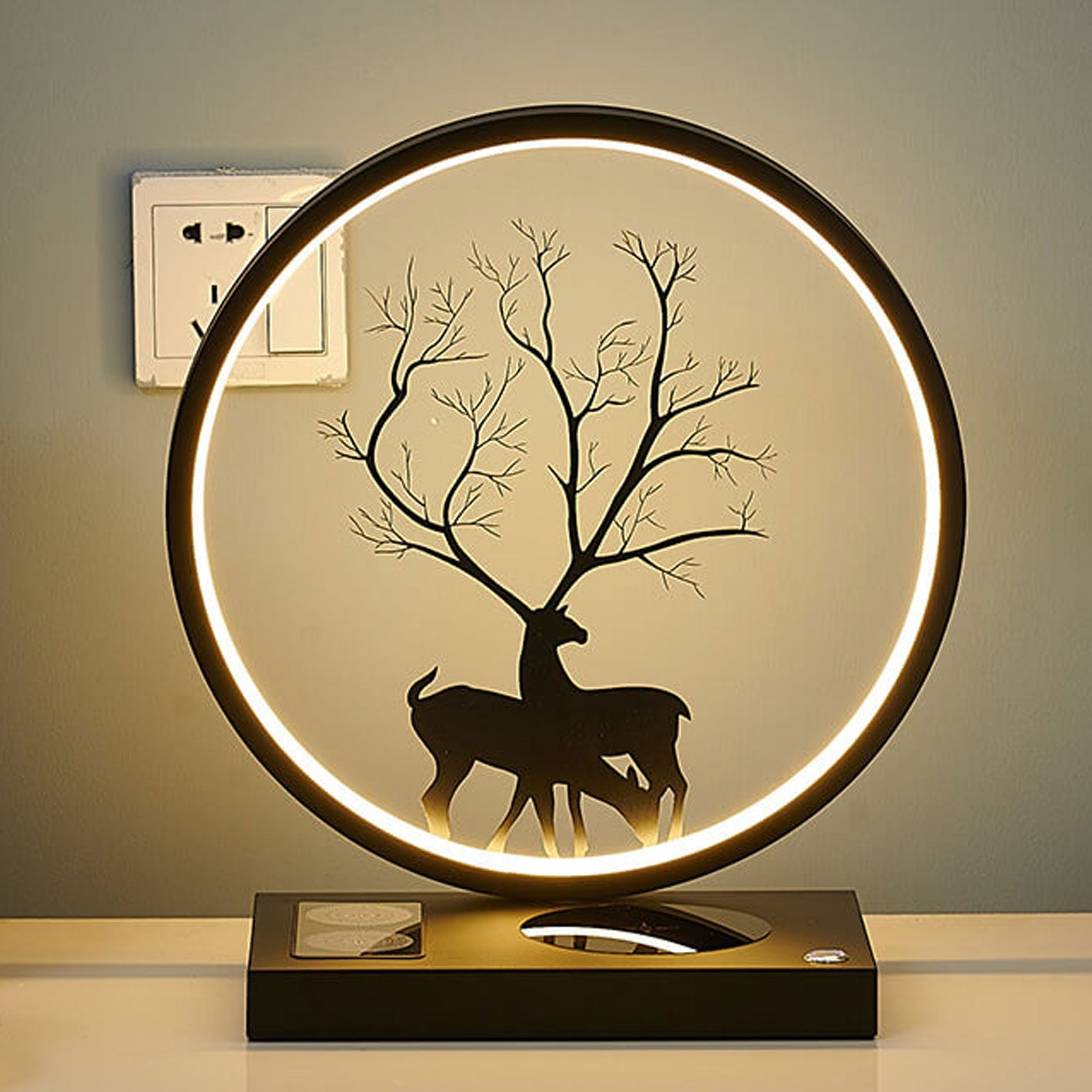 Creative Iron Aluminum LED Wireless Charging Bluetooth Speaker Table Lamp