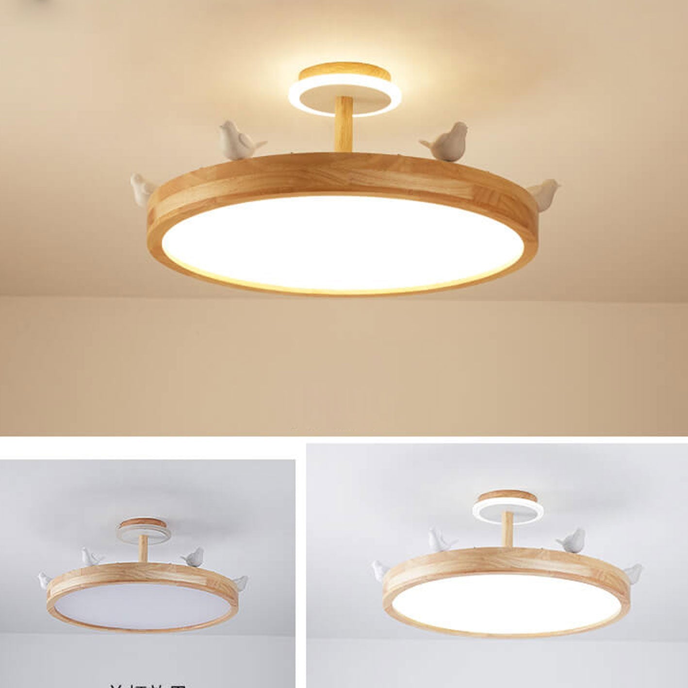 Nordic Log Crown LED Flush Mount Ceiling Light